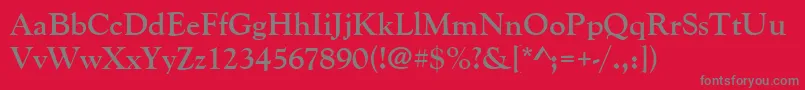 GoudyoldstytBold Font – Gray Fonts on Red Background