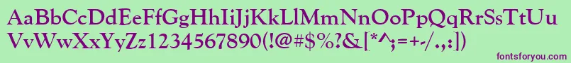 GoudyoldstytBold Font – Purple Fonts on Green Background