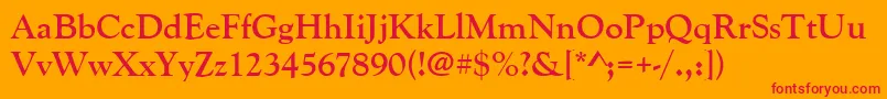GoudyoldstytBold Font – Red Fonts on Orange Background