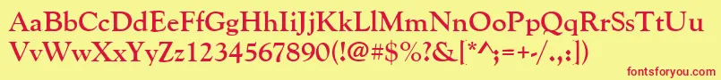 GoudyoldstytBold Font – Red Fonts on Yellow Background