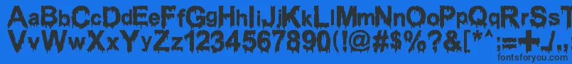 WoodcutterDrippingClassicFont Font – Black Fonts on Blue Background