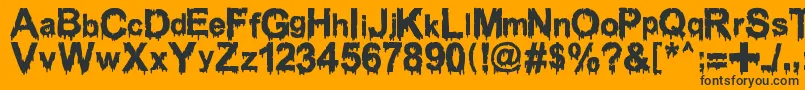 WoodcutterDrippingClassicFont-Schriftart – Schwarze Schriften auf orangefarbenem Hintergrund