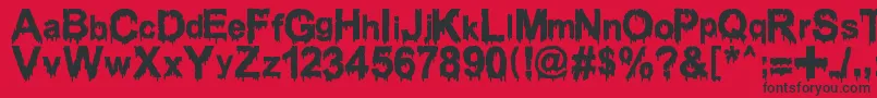 WoodcutterDrippingClassicFont Font – Black Fonts on Red Background