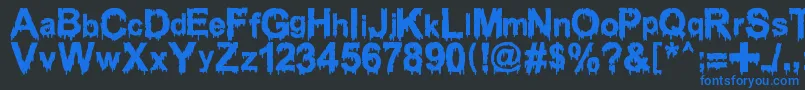 WoodcutterDrippingClassicFont Font – Blue Fonts on Black Background