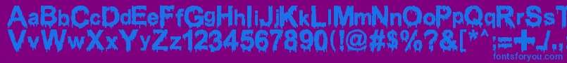 WoodcutterDrippingClassicFont Font – Blue Fonts on Purple Background