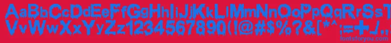 WoodcutterDrippingClassicFont Font – Blue Fonts on Red Background