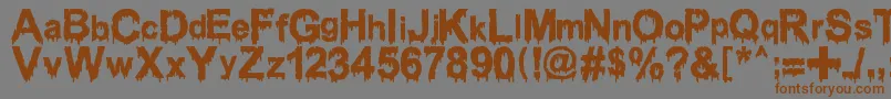 Шрифт WoodcutterDrippingClassicFont – коричневые шрифты на сером фоне