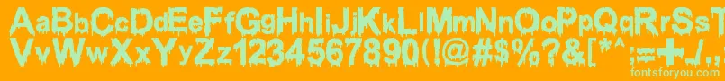 WoodcutterDrippingClassicFont Font – Green Fonts on Orange Background