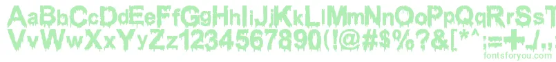 Fonte WoodcutterDrippingClassicFont – fontes verdes em um fundo branco