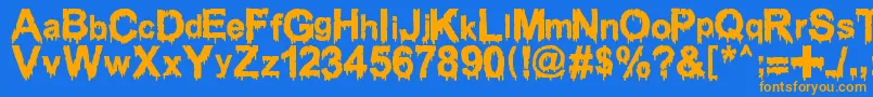 Police WoodcutterDrippingClassicFont – polices orange sur fond bleu