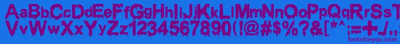 WoodcutterDrippingClassicFont Font – Purple Fonts on Blue Background