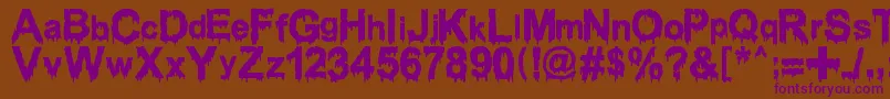 WoodcutterDrippingClassicFont Font – Purple Fonts on Brown Background