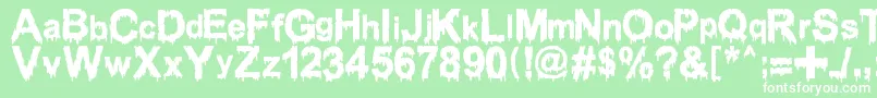 WoodcutterDrippingClassicFont Font – White Fonts on Green Background