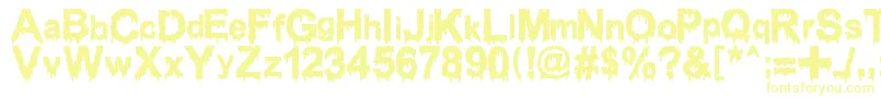 WoodcutterDrippingClassicFont Font – Yellow Fonts on White Background