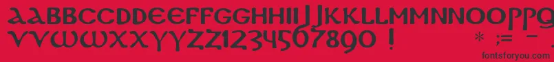 フォントDscopticc – 赤い背景に黒い文字