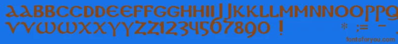 Dscopticc Font – Brown Fonts on Blue Background