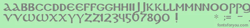 フォントDscopticc – 緑の背景に灰色の文字