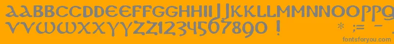 フォントDscopticc – オレンジの背景に灰色の文字