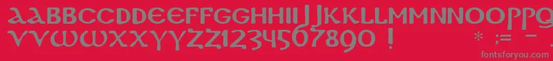 フォントDscopticc – 赤い背景に灰色の文字