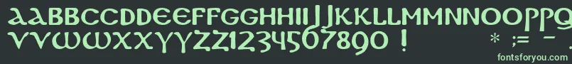 フォントDscopticc – 黒い背景に緑の文字