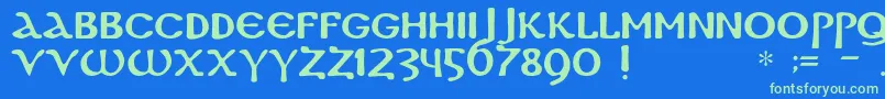 Dscopticc Font – Green Fonts on Blue Background