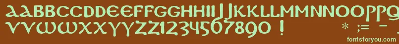 Dscopticc Font – Green Fonts on Brown Background