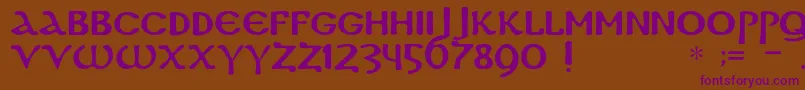 Dscopticc Font – Purple Fonts on Brown Background