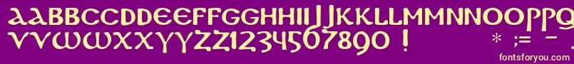 Dscopticc Font – Yellow Fonts on Purple Background