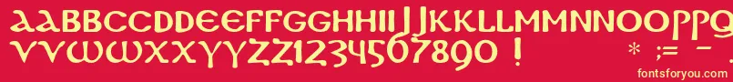 Dscopticc Font – Yellow Fonts on Red Background