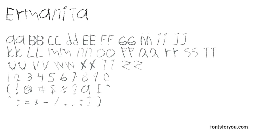 Fuente Ermanita - alfabeto, números, caracteres especiales