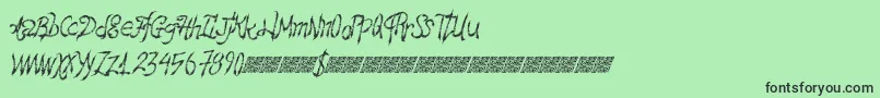 Hawtfriend-fontti – mustat fontit vihreällä taustalla