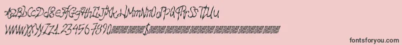 フォントHawtfriend – ピンクの背景に黒い文字