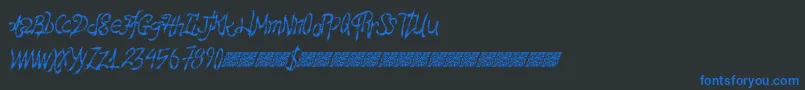 Hawtfriend Font – Blue Fonts on Black Background