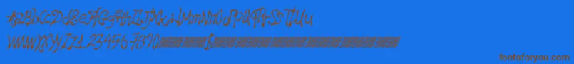 Hawtfriend Font – Brown Fonts on Blue Background