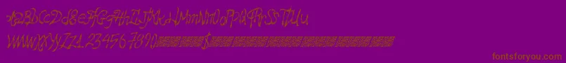Hawtfriend-fontti – ruskeat fontit violetilla taustalla