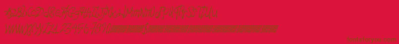 フォントHawtfriend – 赤い背景に茶色の文字