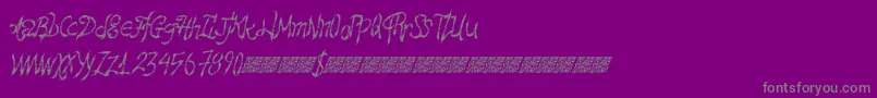 Hawtfriend-Schriftart – Graue Schriften auf violettem Hintergrund