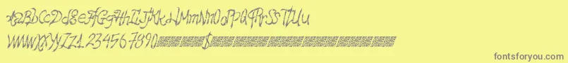 フォントHawtfriend – 黄色の背景に灰色の文字