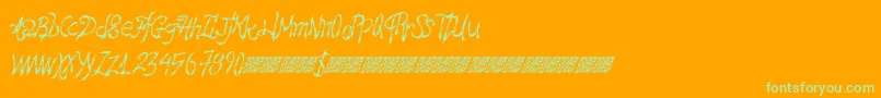 Hawtfriend Font – Green Fonts on Orange Background