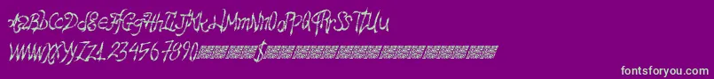 Hawtfriend-fontti – vihreät fontit violetilla taustalla