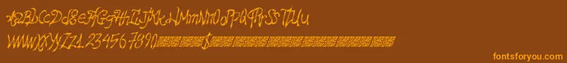 Hawtfriend Font – Orange Fonts on Brown Background