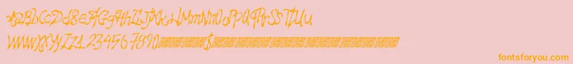 Hawtfriend-Schriftart – Orangefarbene Schriften auf rosa Hintergrund