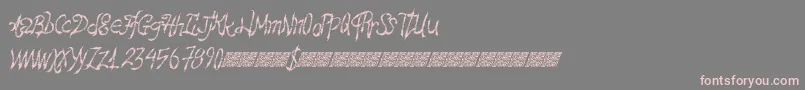 フォントHawtfriend – 灰色の背景にピンクのフォント