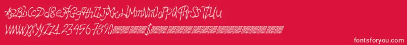 Hawtfriend-fontti – vaaleanpunaiset fontit punaisella taustalla