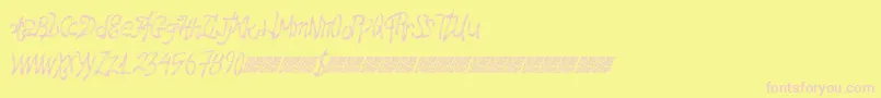 Czcionka Hawtfriend – różowe czcionki na żółtym tle
