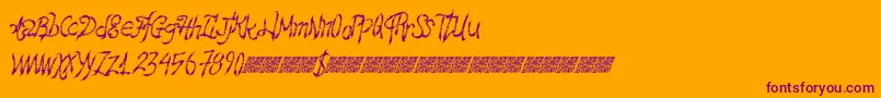 Шрифт Hawtfriend – фиолетовые шрифты на оранжевом фоне