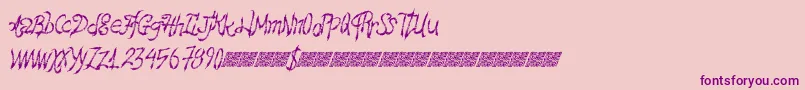 Hawtfriend-Schriftart – Violette Schriften auf rosa Hintergrund