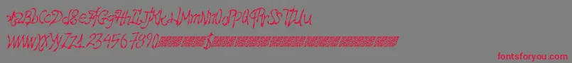 Hawtfriend-fontti – punaiset fontit harmaalla taustalla