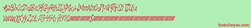 Hawtfriend-fontti – punaiset fontit vihreällä taustalla