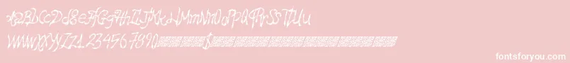 Hawtfriend-Schriftart – Weiße Schriften auf rosa Hintergrund